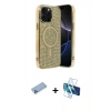 MARSİLYAN™- iPhone 12 Pro Kılıf Eksen Çizgi - Siyah 3D Antistatik Seramik Nano Ekran Koruyucu + Shine Kamera Lens Koruma Cam - MI