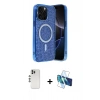 MARSİLYAN™- iPhone 12 Pro Kılıf Eksen Çizgi - Siyah 3D Antistatik Seramik Nano Ekran Koruyucu + Shine Kamera Lens - GS