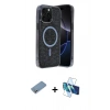 MARSİLYAN™- iPhone 12 Pro Kılıf Eksen Çizgi - Siyah 3D Antistatik Seramik Nano Ekran Koruyucu + Shine Kamera Lens Koruma Cam - GS