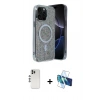 MARSİLYAN™- iPhone 12 Pro Kılıf Eksen Çizgi - Siyah 3D Antistatik Seramik Nano Ekran Koruyucu + Shine Kamera Lens - GS