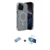 MARSİLYAN™- iPhone 12 Pro Kılıf Eksen Çizgi - Siyah 3D Antistatik Seramik Nano Ekran Koruyucu + Shine Kamera Lens Koruma Cam - MI