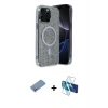 MARSİLYAN™- iPhone 12 Pro Kılıf Eksen Çizgi - Siyah 3D Antistatik Seramik Nano Ekran Koruyucu + Shine Kamera Lens Koruma Cam - GS