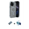 MARSİLYAN™- iPhone 12 Pro Kılıf Eksen Çizgi - Siyah 3D Antistatik Seramik Nano Ekran Koruyucu + Shine Kamera Lens Koruma Cam - SH