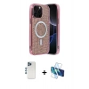 MARSİLYAN™- iPhone 12 Pro Kılıf Eksen Çizgi - Siyah 3D Antistatik Seramik Nano Ekran Koruyucu + Shine Kamera Lens - MI