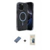 MARSİLYAN™- iPhone 12 Pro Kılıf Eksen Çizgi - Siyah 6D Mat Seramik Hayalet Nano Ekran Koruyucu + Açık Yeşil Metal Kamera Lens Koruma Cam