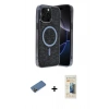 MARSİLYAN™- iPhone 12 Pro Kılıf Eksen Çizgi - Siyah 6D Mat Seramik Hayalet Nano Ekran Koruyucu + Gold Shine Kamera Lens Koruma Cam