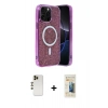 MARSİLYAN™- iPhone 12 Pro Kılıf Eksen Çizgi - Siyah 6D Mat Seramik Hayalet Nano Ekran Koruyucu + Shine Kamera Lens - GD