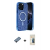 MARSİLYAN™- iPhone 12 Pro Kılıf Eksen Çizgi - Siyah 6D Mat Seramik Hayalet Nano Ekran Koruyucu + Metal Kamera Lens Koruma Cam - MR