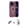 MARSİLYAN™- iPhone 12 Pro Kılıf Eksen Çizgi - Siyah 6D Mat Seramik Hayalet Nano Ekran Koruyucu + Metal Kamera Lens Koruma Cam - MR