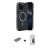 MARSİLYAN™- iPhone 12 Pro Kılıf Eksen Çizgi - Siyah 6D Mat Seramik Hayalet Nano Ekran Koruyucu + Pembe Renkli Kamera Lens Koruma Cam