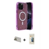 MARSİLYAN™- iPhone 12 Pro Kılıf Eksen Çizgi - Siyah 6D Mat Seramik Hayalet Nano Ekran Koruyucu + Rainbow Kamera Lens Koruma Cam - GD