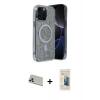 MARSİLYAN™- iPhone 12 Pro Kılıf Eksen Çizgi - Siyah 6D Mat Seramik Hayalet Nano Ekran Koruyucu + Rainbow Kamera Lens Koruma Cam - GD
