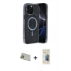 MARSİLYAN™- iPhone 12 Pro Kılıf Eksen Çizgi - Siyah 6D Mat Seramik Hayalet Nano Ekran Koruyucu + Rainbow Kamera Lens Koruma Cam - GD