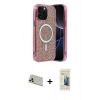 MARSİLYAN™- iPhone 12 Pro Kılıf Eksen Çizgi - Siyah 6D Mat Seramik Hayalet Nano Ekran Koruyucu + Rainbow Kamera Lens Koruma Cam - GD