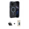 MARSİLYAN™- iPhone 12 Pro Kılıf Eksen Çizgi - Siyah 6D Mat Seramik Hayalet Nano Ekran Koruyucu + Kamera Lens Koruma Cam - SF