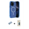 MARSİLYAN™- iPhone 12 Pro Kılıf Eksen Çizgi - Siyah 6D Mat Seramik Hayalet Nano Ekran Koruyucu + Shine Kamera Lens Koruma Cam - MI