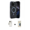 MARSİLYAN™- iPhone 12 Pro Kılıf Eksen Çizgi - Siyah 6D Mat Seramik Hayalet Nano Ekran Koruyucu + Shine Kamera Lens - GD