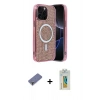 MARSİLYAN™- iPhone 12 Pro Kılıf Eksen Çizgi - Siyah Polymer Nano Ekran Koruyucu + Metal Kamera Lens Koruma Cam - GD