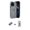 MARSİLYAN™- iPhone 12 Pro Kılıf Eksen Çizgi - Siyah Polymer Nano Ekran Koruyucu + Metal Kamera Lens Koruma Cam - GD