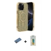 MARSİLYAN™- iPhone 12 Pro Kılıf Eksen Çizgi - Siyah Polymer Nano Ekran Koruyucu + Shine Kamera Lens Koruma Cam - GD