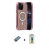 MARSİLYAN™- iPhone 12 Pro Kılıf Eksen Çizgi - Siyah Polymer Nano Ekran Koruyucu + Metal Kamera Lens Koruma Cam - KI
