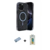 MARSİLYAN™- iPhone 12 Pro Kılıf Eksen Çizgi - Siyah Polymer Nano Ekran Koruyucu + Shine Kamera Lens Koruma Cam - MI