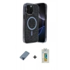 MARSİLYAN™- iPhone 12 Pro Kılıf Eksen Çizgi - Siyah Polymer Nano Ekran Koruyucu + Metal Kamera Lens Koruma Cam - MI