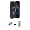 MARSİLYAN™- iPhone 12 Pro Kılıf Eksen Çizgi - Siyah Polymer Nano Ekran Koruyucu + Shine Kamera Lens Koruma Cam - PE
