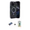 MARSİLYAN™- iPhone 12 Pro Kılıf Eksen Çizgi - Siyah Polymer Nano Ekran Koruyucu + Shine Kamera Lens Koruma Cam - GD