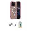 MARSİLYAN™- iPhone 12 Pro Kılıf Eksen Çizgi - Siyah Polymer Nano Ekran Koruyucu + Shine Kamera Lens Koruma Cam - SABE