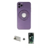 MARSİLYAN™- iPhone 12 Pro Kılıf Eksen Klasik Prime - Şeffaf 360 Full Body Arka Koruyucu + Gold Rainbow Kamera Lens Koruma Cam