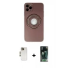 MARSİLYAN™- iPhone 12 Pro Kılıf Eksen Klasik Prime - Şeffaf 360 Full Body Arka Koruyucu + Shine Kamera Lens - GD