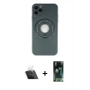 MARSİLYAN™- iPhone 12 Pro Kılıf Eksen Klasik Prime - Şeffaf 360 Full Body Arka Koruyucu + Kamera Lens Koruma Cam - SF