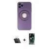 MARSİLYAN™- iPhone 12 Pro Kılıf Eksen Klasik Prime - Şeffaf 360 Full Body Arka Koruyucu + Kamera Lens Koruma Cam - SF