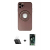 MARSİLYAN™- iPhone 12 Pro Kılıf Eksen Klasik Prime - Şeffaf 360 Full Body Arka Koruyucu + Kamera Lens Koruma Cam - SF