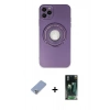 MARSİLYAN™- iPhone 12 Pro Kılıf Eksen Klasik Prime - Şeffaf 360 Full Body Arka Koruyucu + Metal Kamera Lens Koruma Cam - KUYL