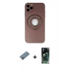 MARSİLYAN™- iPhone 12 Pro Kılıf Eksen Klasik Prime - Şeffaf 360 Full Body Arka Koruyucu + Metal Kamera Lens Koruma Cam - MR
