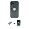 MARSİLYAN™- iPhone 12 Pro Kılıf Eksen Klasik Prime - Şeffaf 360 Full Body Arka Koruyucu + Shine Kamera Lens Koruma Cam - PE