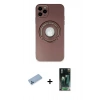 MARSİLYAN™- iPhone 12 Pro Kılıf Eksen Klasik Prime - Şeffaf 360 Full Body Arka Koruyucu + Shine Kamera Lens Koruma Cam - MI