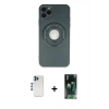 MARSİLYAN™- iPhone 12 Pro Kılıf Eksen Klasik Prime - Şeffaf 360 Full Body Arka Koruyucu + Shine Kamera Lens - MI