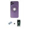 MARSİLYAN™- iPhone 12 Pro Kılıf Eksen Klasik Prime - Şeffaf 360 Full Body Arka Koruyucu + Shine Kamera Lens Koruma Cam - MI