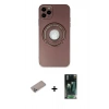 MARSİLYAN™- iPhone 12 Pro Kılıf Eksen Klasik Prime - Şeffaf 360 Full Body Arka Koruyucu + Shine Kamera Lens Koruma Cam - SABE