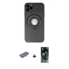 MARSİLYAN™- iPhone 12 Pro Kılıf Eksen Klasik Prime - Şeffaf 360 Full Body Arka Koruyucu + Renkli Kamera Lens Koruma Cam - TU