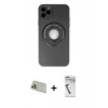 MARSİLYAN™- iPhone 12 Pro Kılıf Eksen Klasik Prime - Şeffaf Uv Polymer Nano Ekran Koruyucu + Gold Rainbow Kamera Lens Koruma Cam