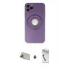 MARSİLYAN™- iPhone 12 Pro Kılıf Eksen Klasik Prime - Şeffaf Uv Polymer Nano Ekran Koruyucu + Gold Rainbow Kamera Lens Koruma Cam