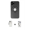 MARSİLYAN™- iPhone 12 Pro Kılıf Eksen Klasik Prime - Şeffaf Uv Polymer Nano Ekran Koruyucu + Shine Kamera Lens - GS