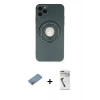 MARSİLYAN™- iPhone 12 Pro Kılıf Eksen Klasik Prime - Şeffaf Uv Polymer Nano Ekran Koruyucu + Shine Kamera Lens Koruma Cam - GS