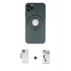 MARSİLYAN™- iPhone 12 Pro Kılıf Eksen Klasik Prime - Şeffaf Uv Polymer Nano Ekran Koruyucu + Shine Kamera Lens - GS
