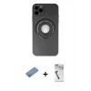 MARSİLYAN™- iPhone 12 Pro Kılıf Eksen Klasik Prime - Şeffaf Uv Polymer Nano Ekran Koruyucu + Shine Kamera Lens Koruma Cam - GS