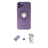 MARSİLYAN™- iPhone 12 Pro Kılıf Eksen Klasik Prime - Şeffaf Uv Polymer Nano Ekran Koruyucu + Metal Kamera Lens Koruma Cam - KUYL
